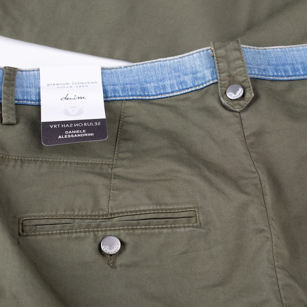 Daniele Alessandrini Military Green Cut and Sew chino pants - Picture 4 of 11